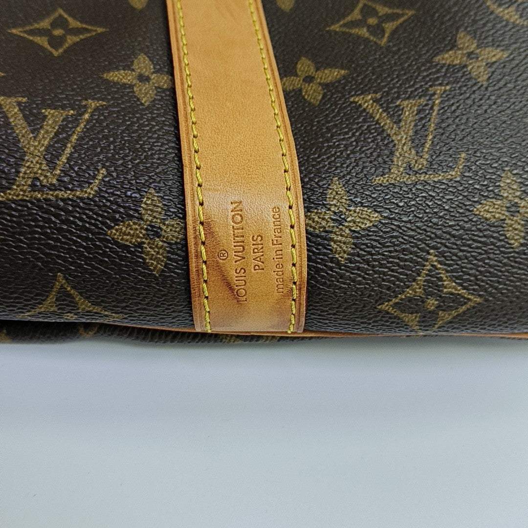 KEEPALL 45 Monogram Coated Canvas Brown