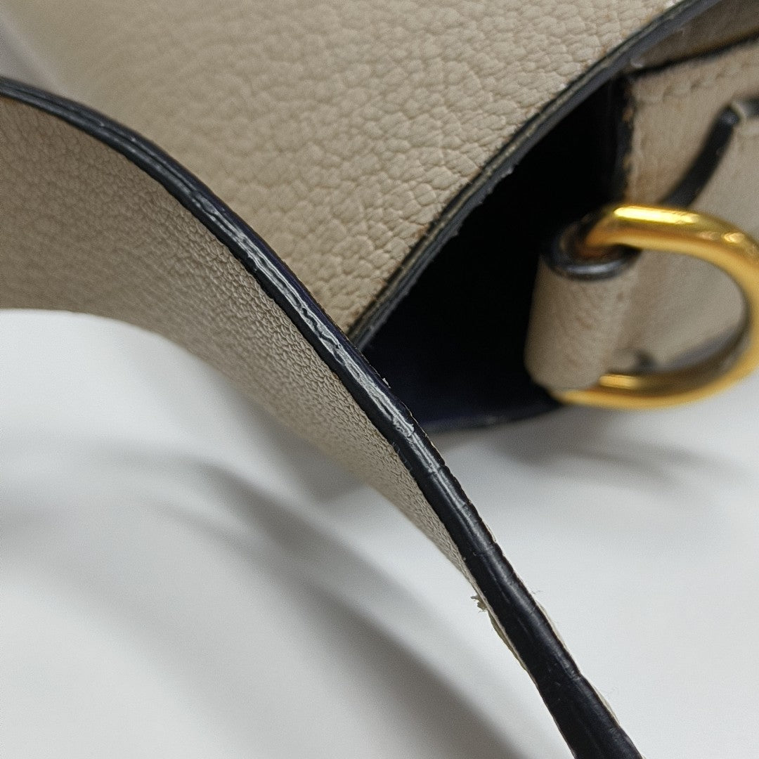 Square Stone Calfskin Beige