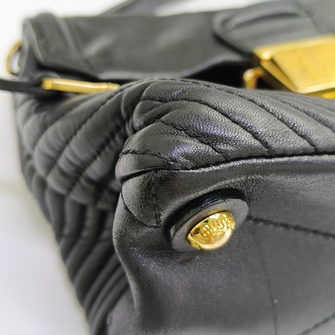 Dahlia Quilted Lambskin Black