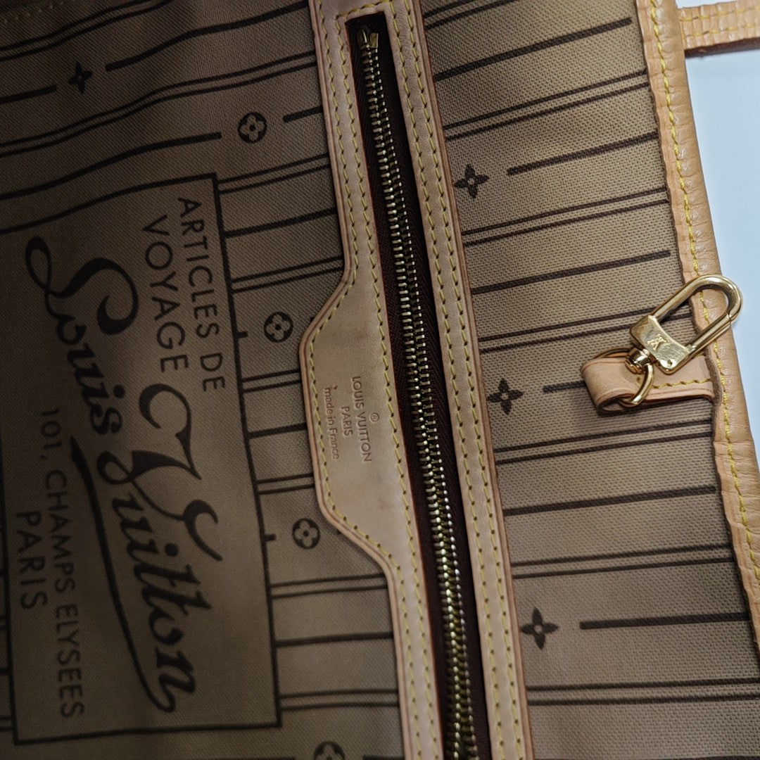 NEVERFULL MM Monogram Coated Canvas Brown