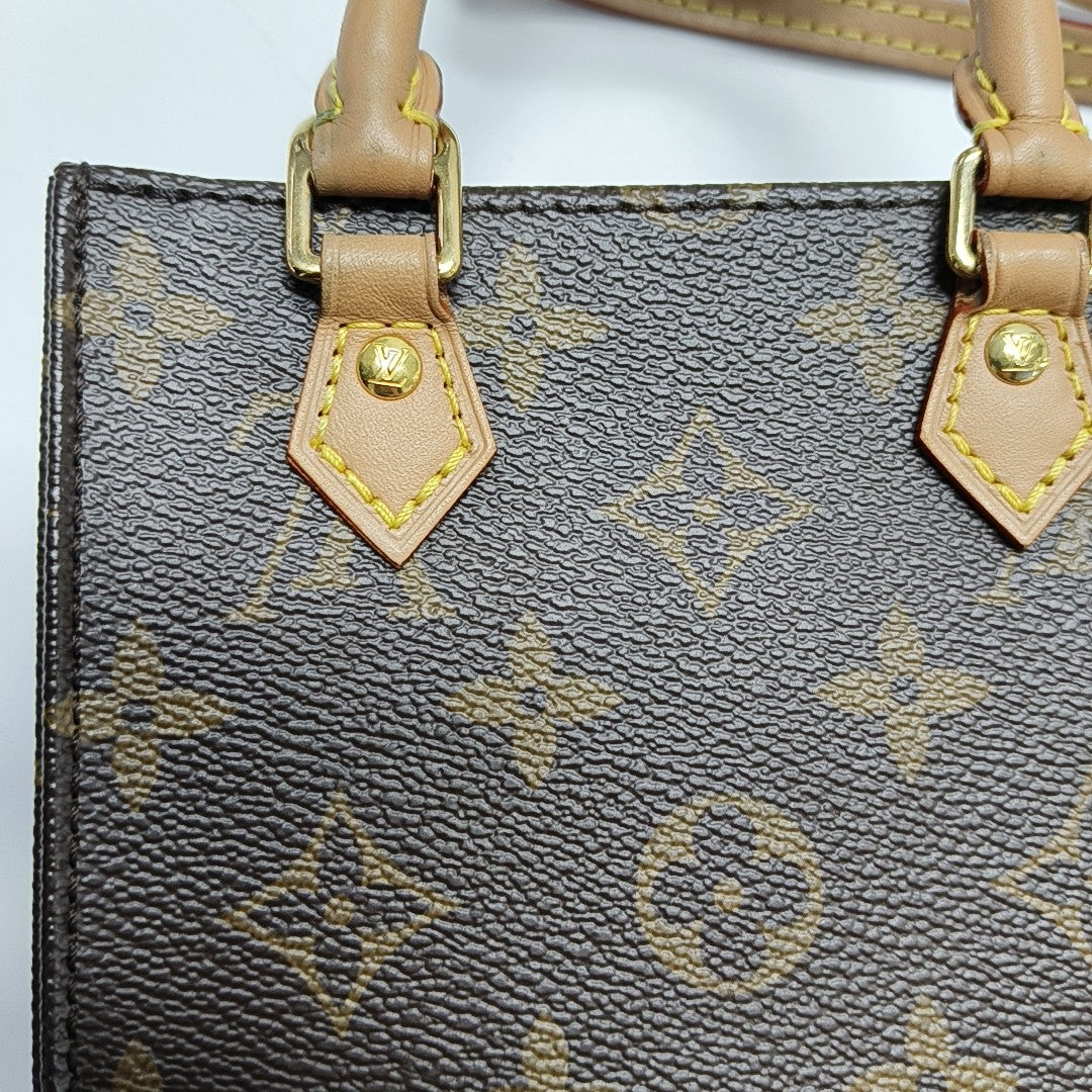 SAC PLAT Mini Monogram Coated Canvas Brown