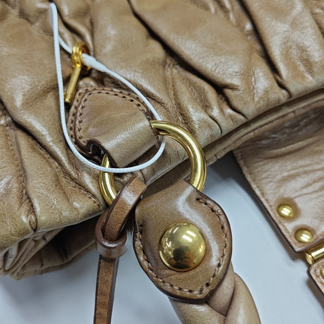 Calfskin Shoulder Bag Brown