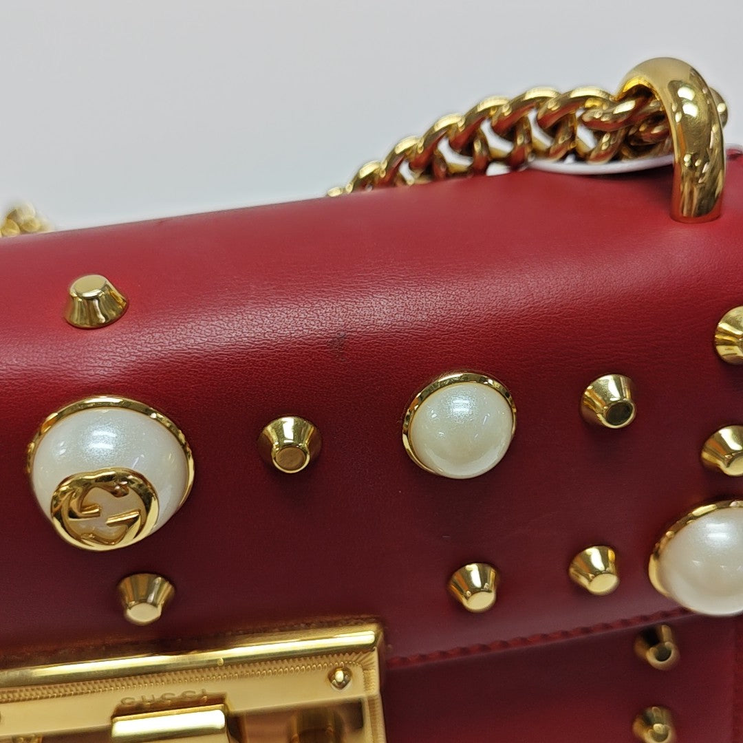 Padlock Small Calfskin Red
