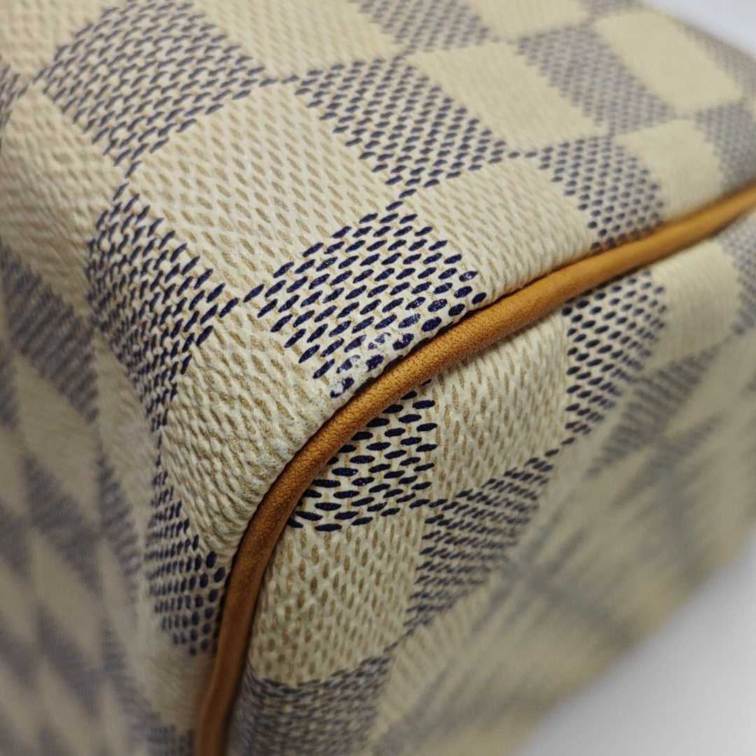 SPEEDY 30 Damier Azur Coated Canvas White