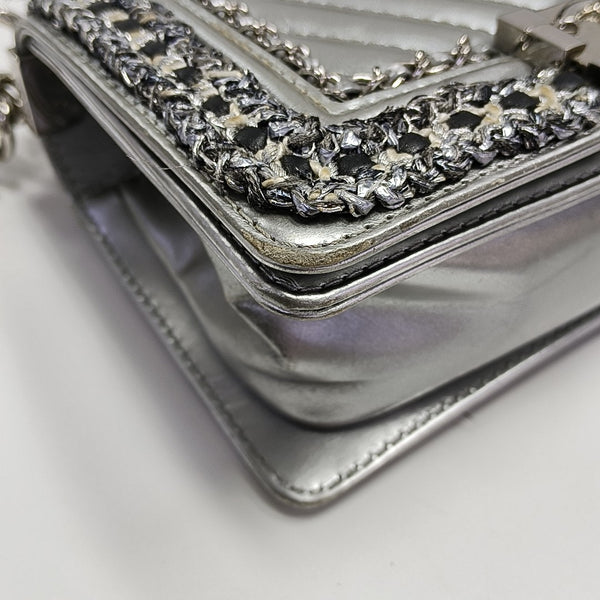BOY CHANEL Small Chevron Calfskin Gray