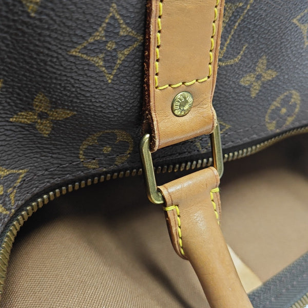 KEEPALL 45 Monogram Coated Canvas Brown
