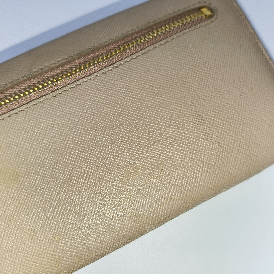 Fiocco Bow Saffiano Calfskin Pink Wallet