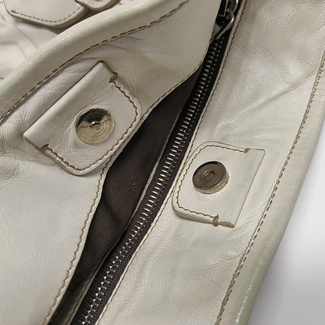 Calfskin Shoulder Bag White