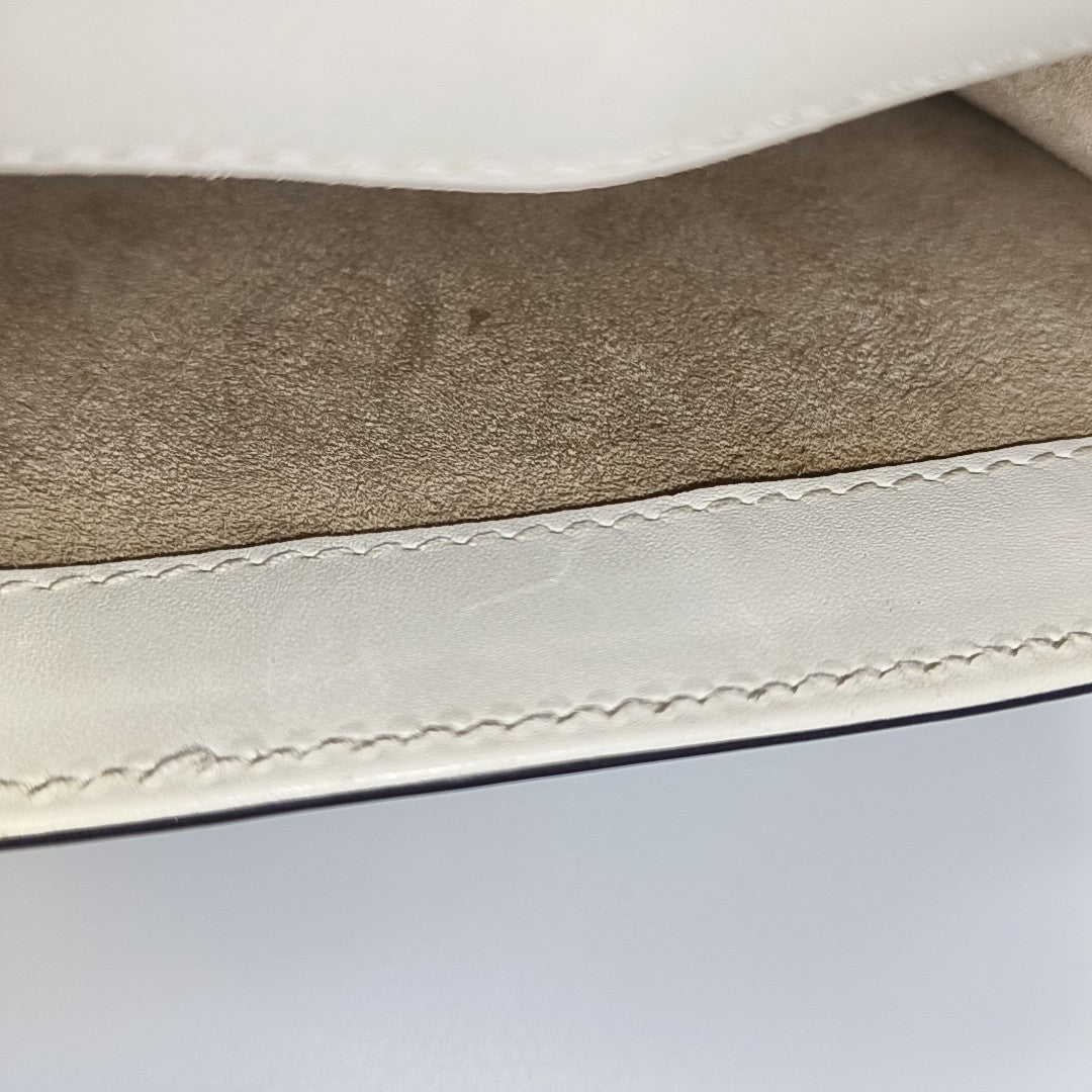 Authenticated pre-owned  Sylvie Mini Calfskin White - Shoulder Bag at Looply