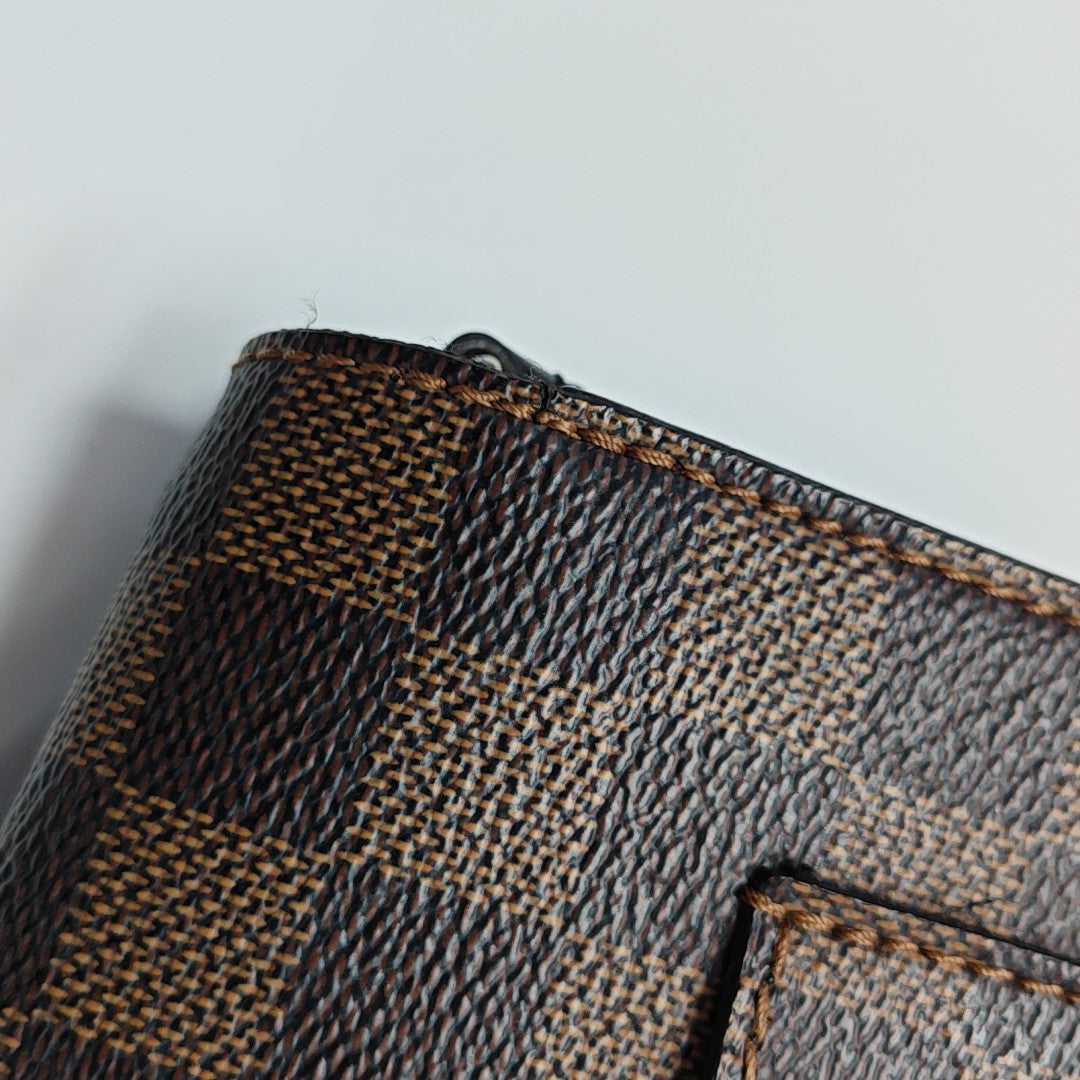 BEAUMARCHAIS Damier Ebene Coated Canvas Brown
