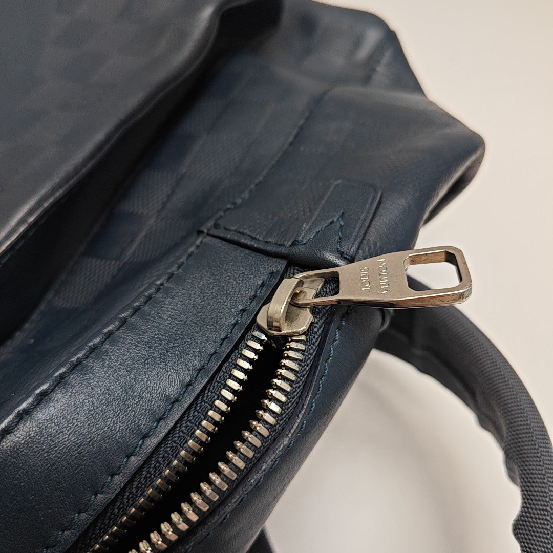 Damier Calfskin Backpack Blue