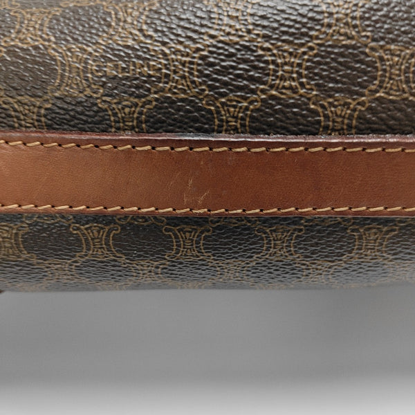Coated Canvas Top Handle Bag Brown