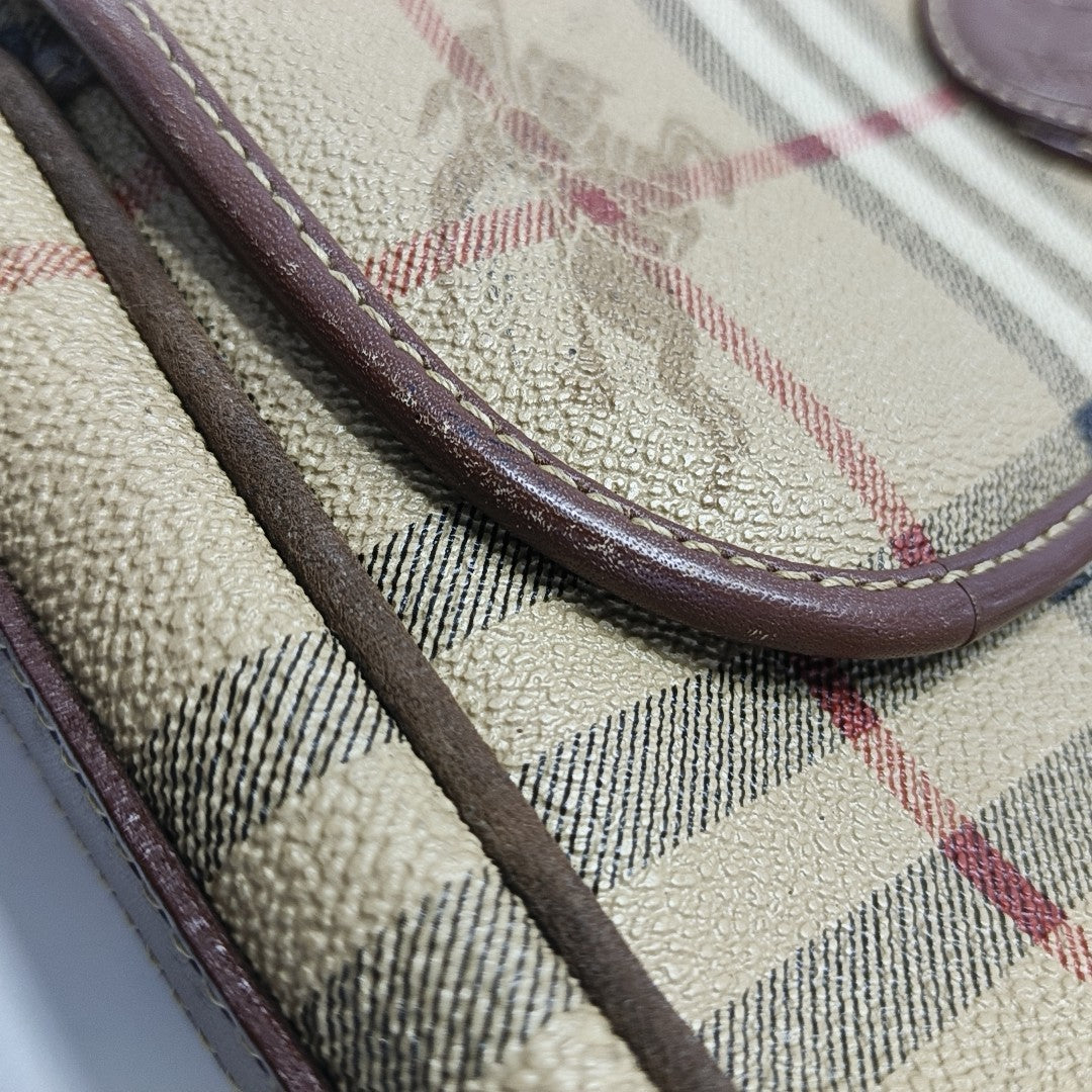 Coated Canvas Shoulder Bag Beige