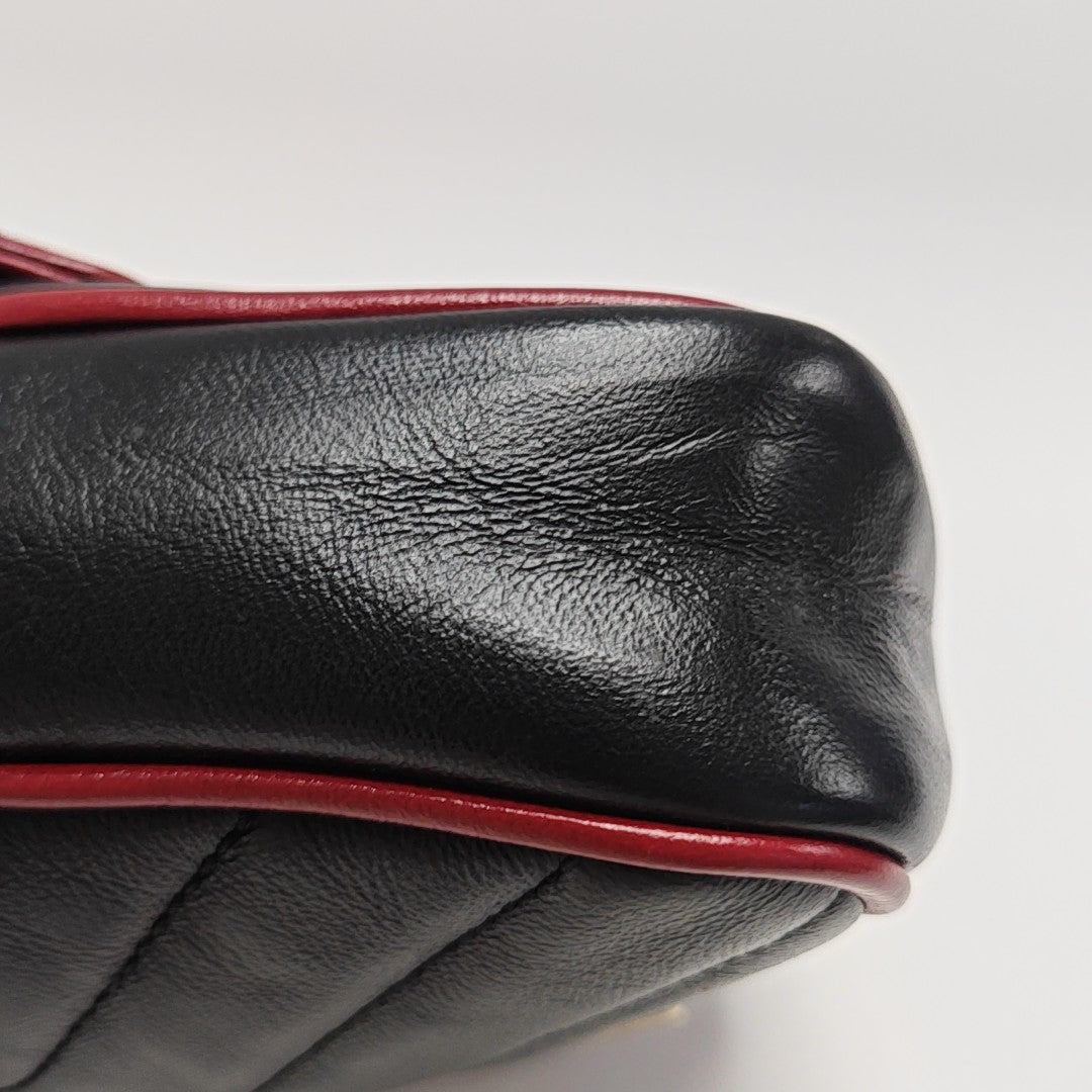 GG Marmont Super Mini Quilted Calfskin Black