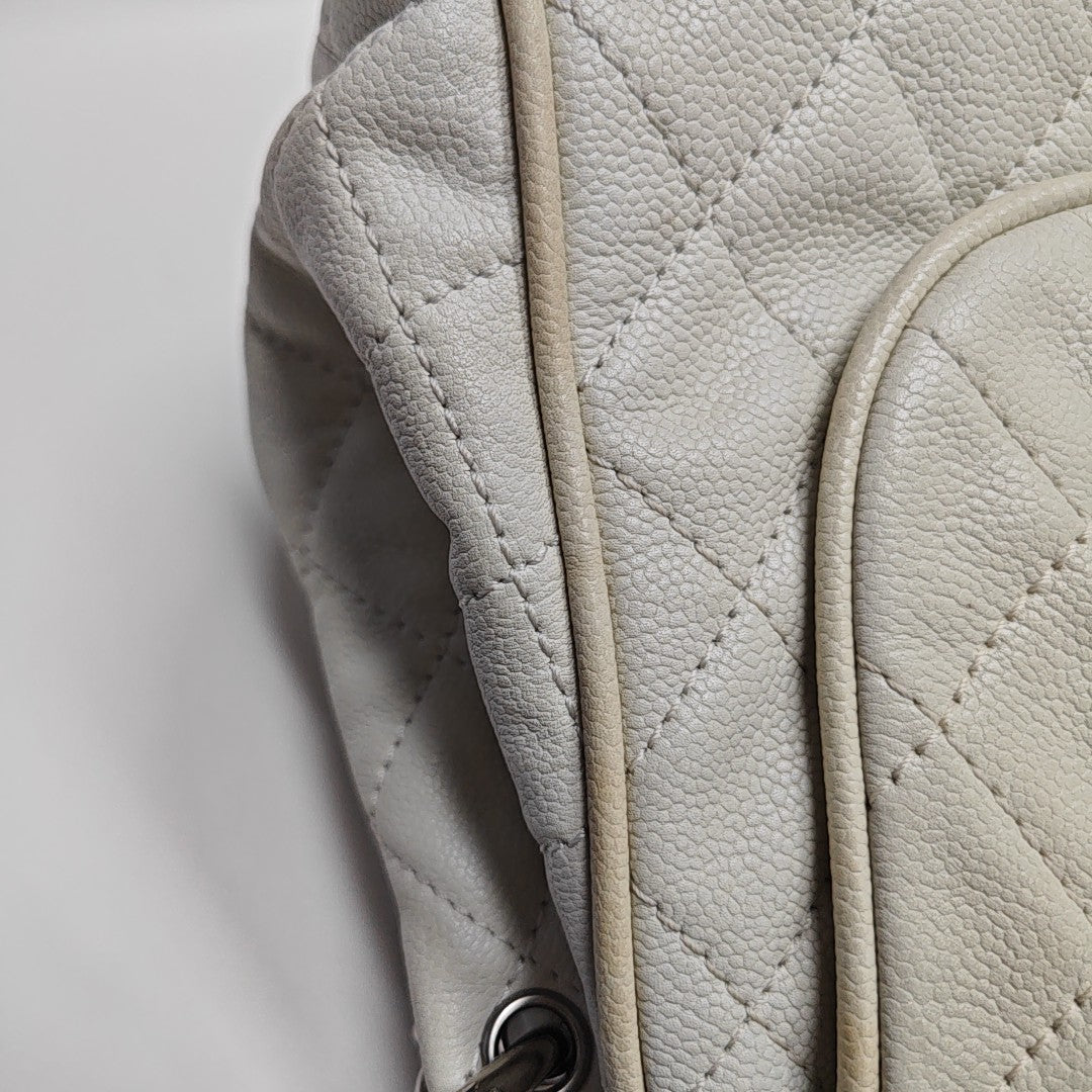 Quilted Grained Calfskin White