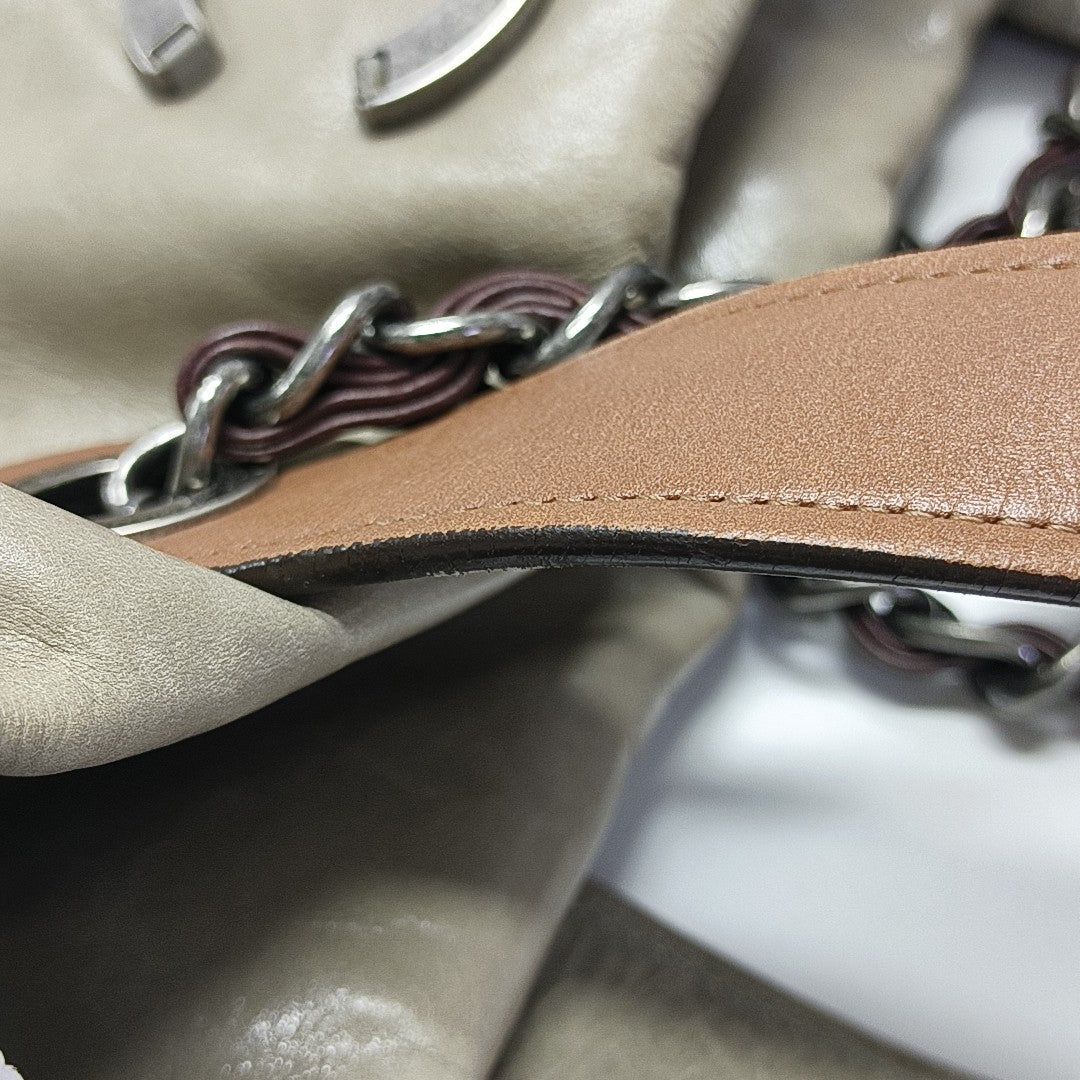 THE MIX Large Quilted Calfskin Gray