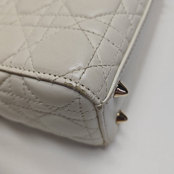 Lady Dior Small Cannage Lambskin White