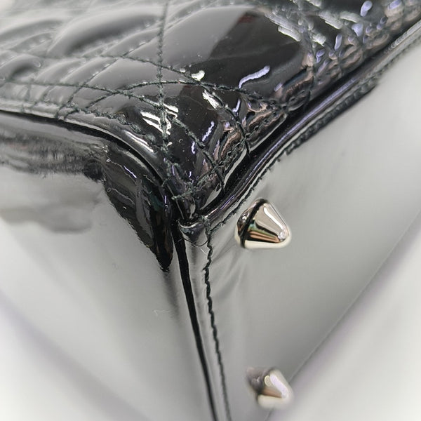 Lady Dior Medium Cannage Patent Leather Black