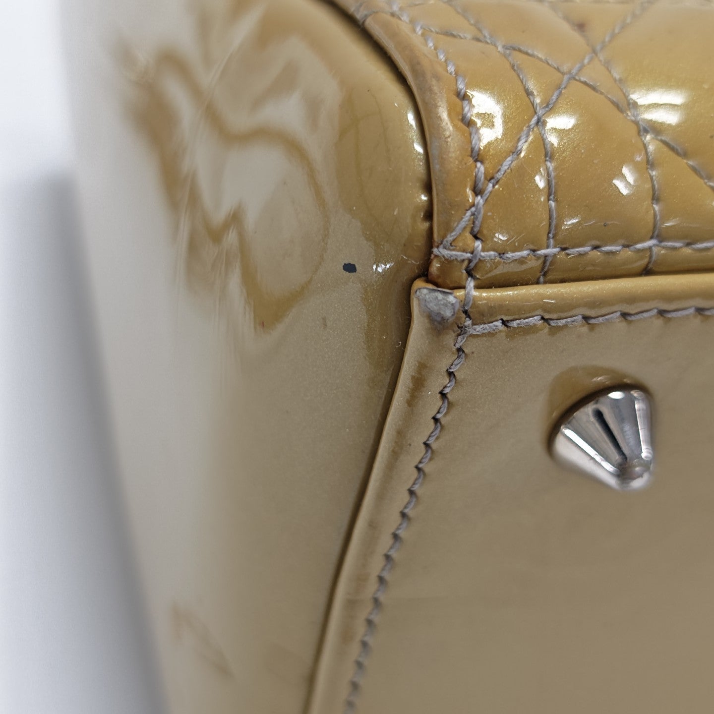 Lady Dior Medium Cannage Patent Leather Yellow