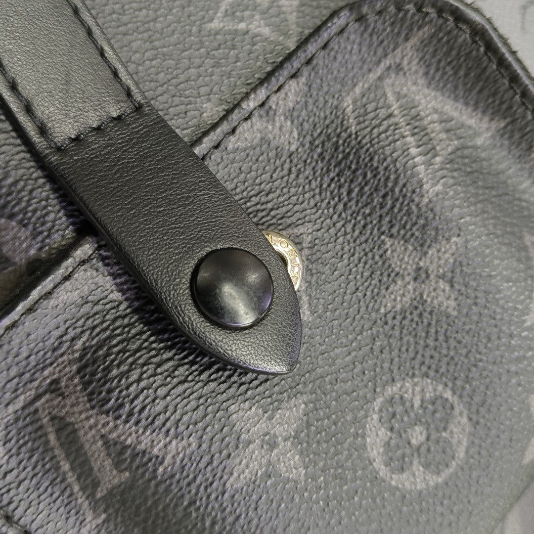 CHRISTOPHER Monogram Coated Canvas Gray