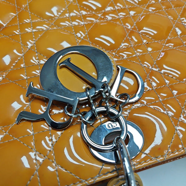 Lady Dior Large Cannage Patent Leather Orange