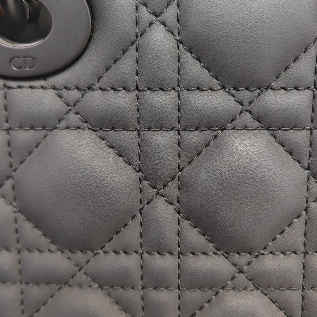 Lady Dior Mini Cannage Calfskin Black