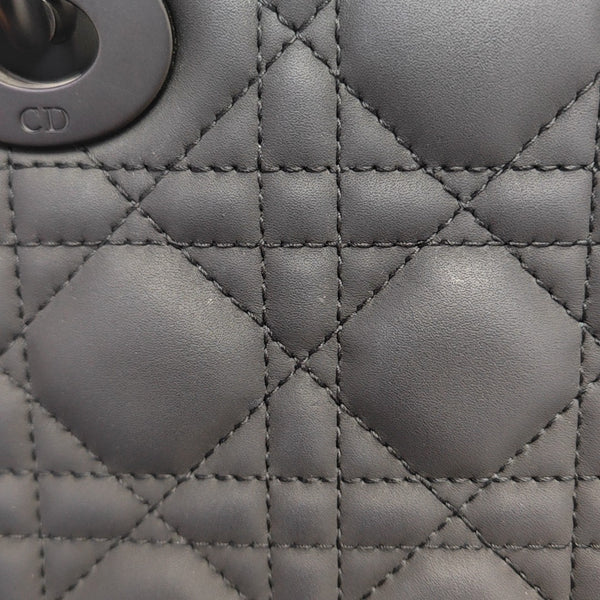 Lady Dior Mini Cannage Calfskin Black