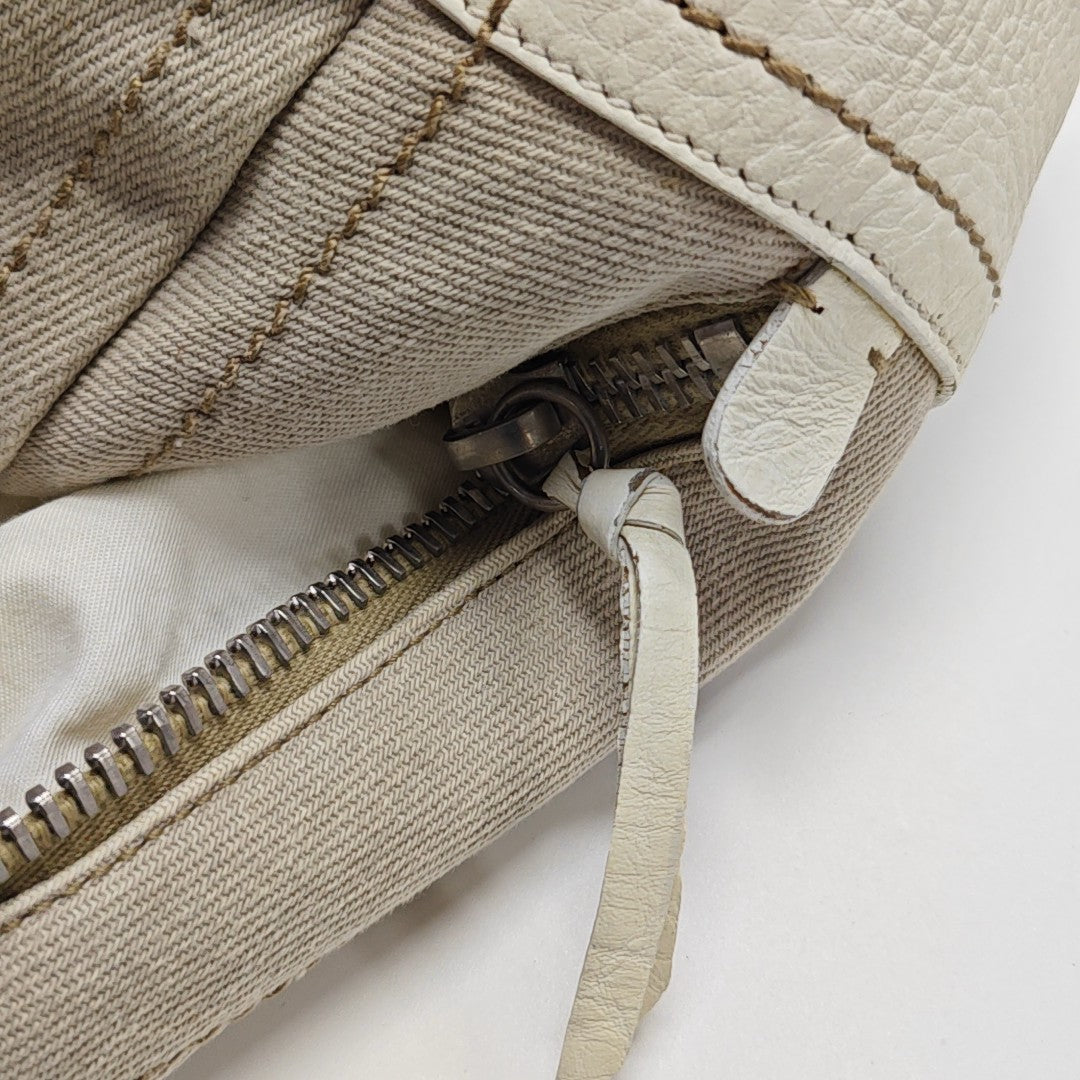 Canvas Top Handle Bag Beige