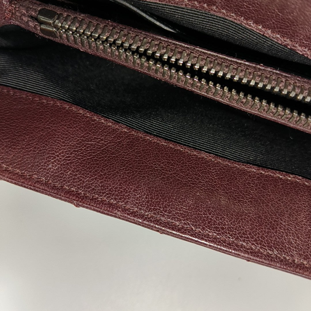 COLLEGE Medium Chevron Lambskin Red