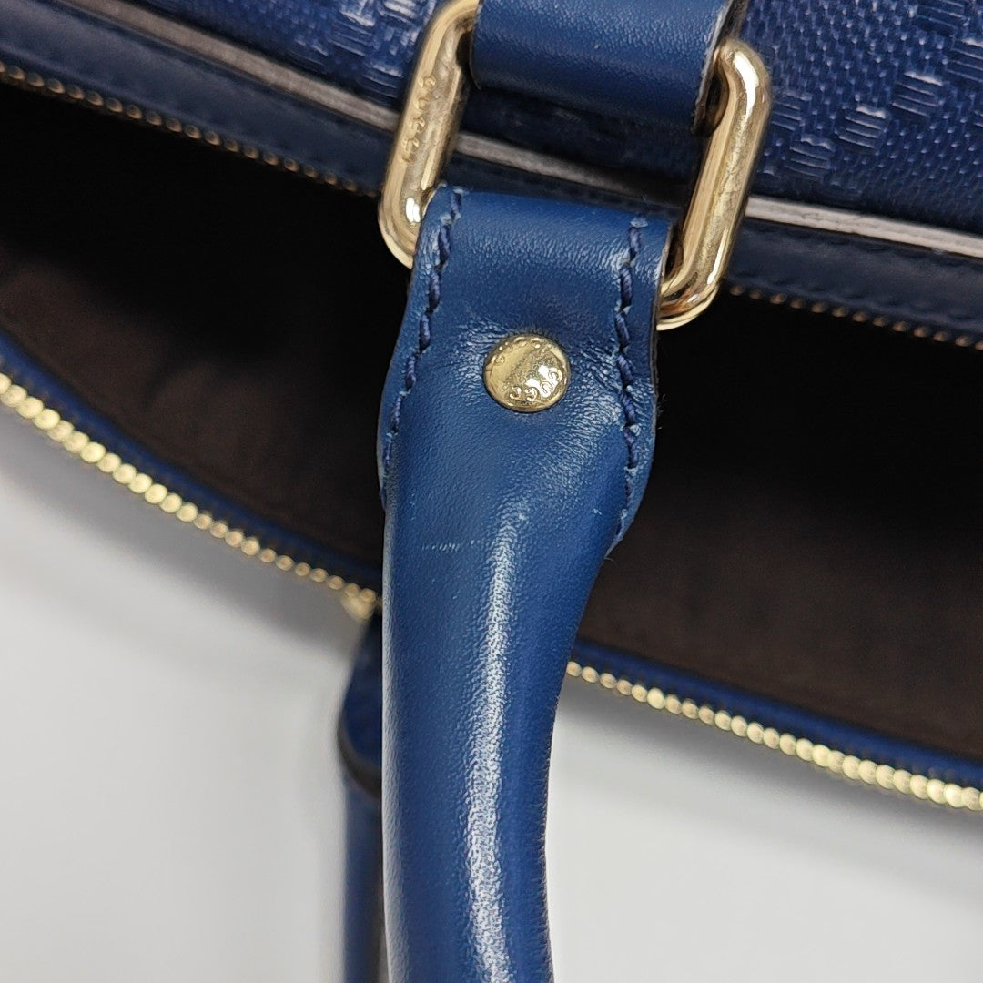 Leather Shoulder Bag Blue