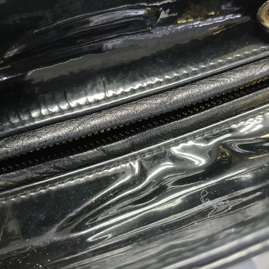 Lady Dior Medium Cannage Patent Leather Black