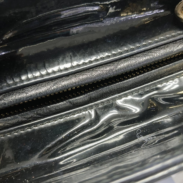 Lady Dior Medium Cannage Patent Leather Black