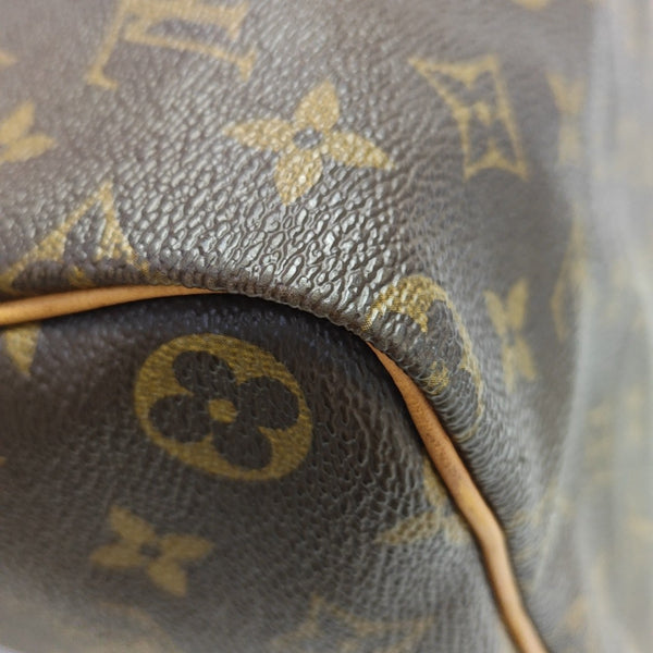 Monogram Coated Canvas Top Handle Bag 40 Brown
