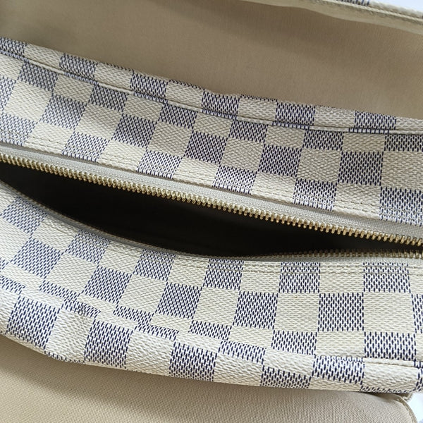 NAVIGLIO Damier Azur Coated Canvas White