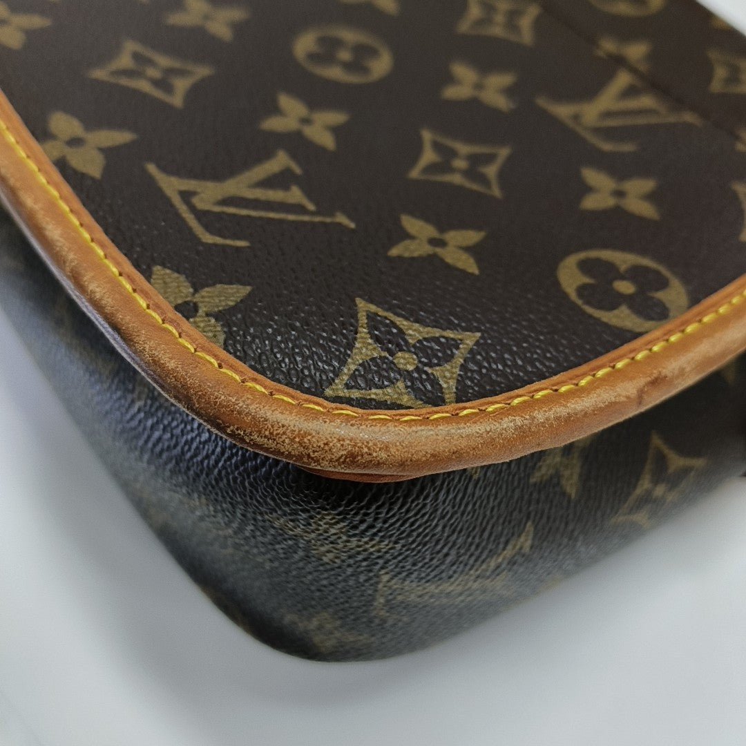 SOLOGNE PM Monogram Coated Canvas Brown
