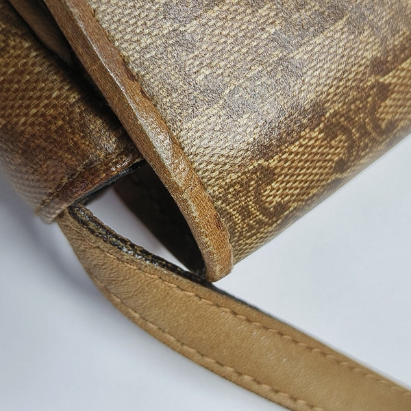 Coated Canvas Shoulder Bag Beige