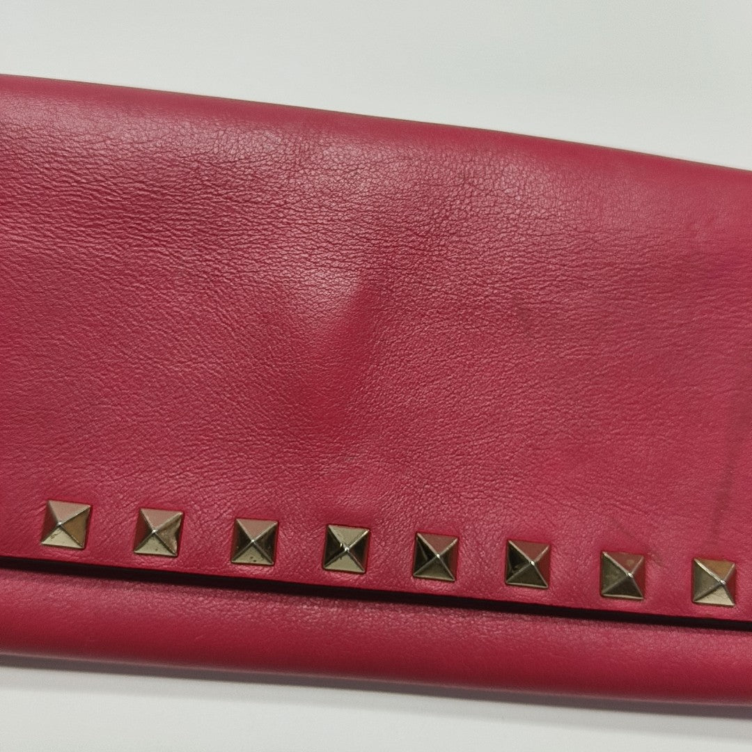 Rockstud Calfskin Red