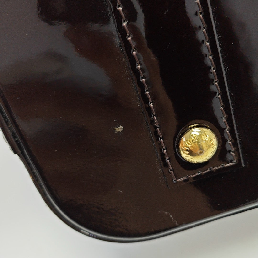 ALMA BB Monogram Patent Leather Brown