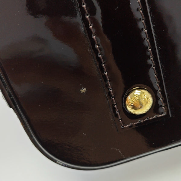 ALMA BB Monogram Patent Leather Brown