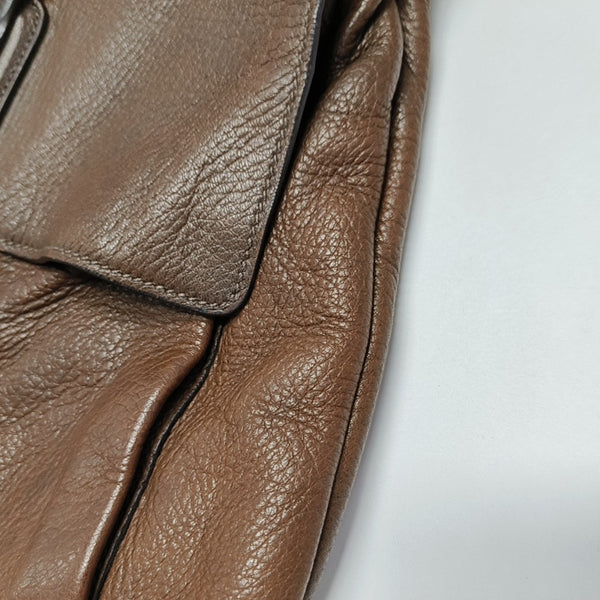 Calfskin Shoulder Bag Brown