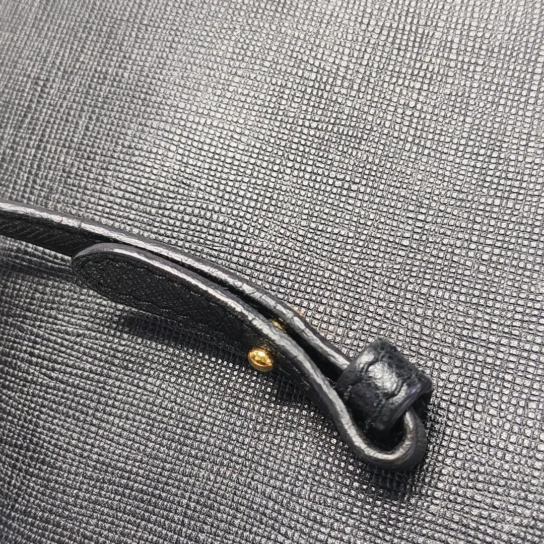Saffiano Calfskin Shoulder Bag Black