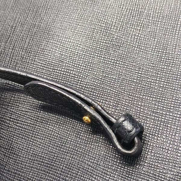 Saffiano Calfskin Shoulder Bag Black