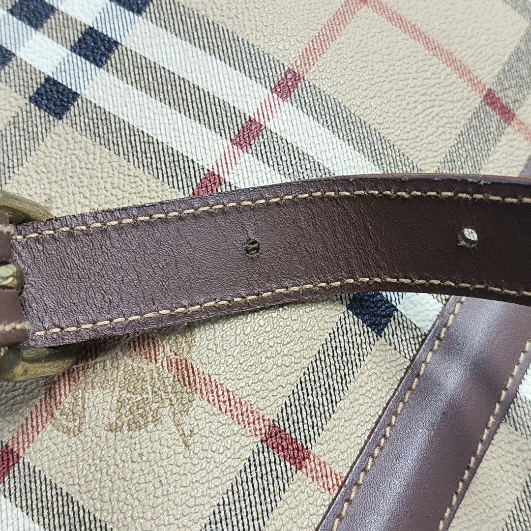 Coated Canvas Shoulder Bag Beige