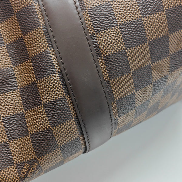 KEEPALL 45 Damier Ebene Coated Canvas Brown