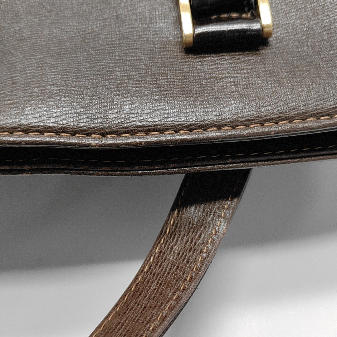 Calfskin Top Handle Bag Brown