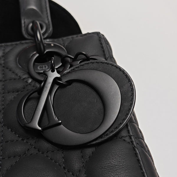 Lady Dior Small Cannage Calfskin Black