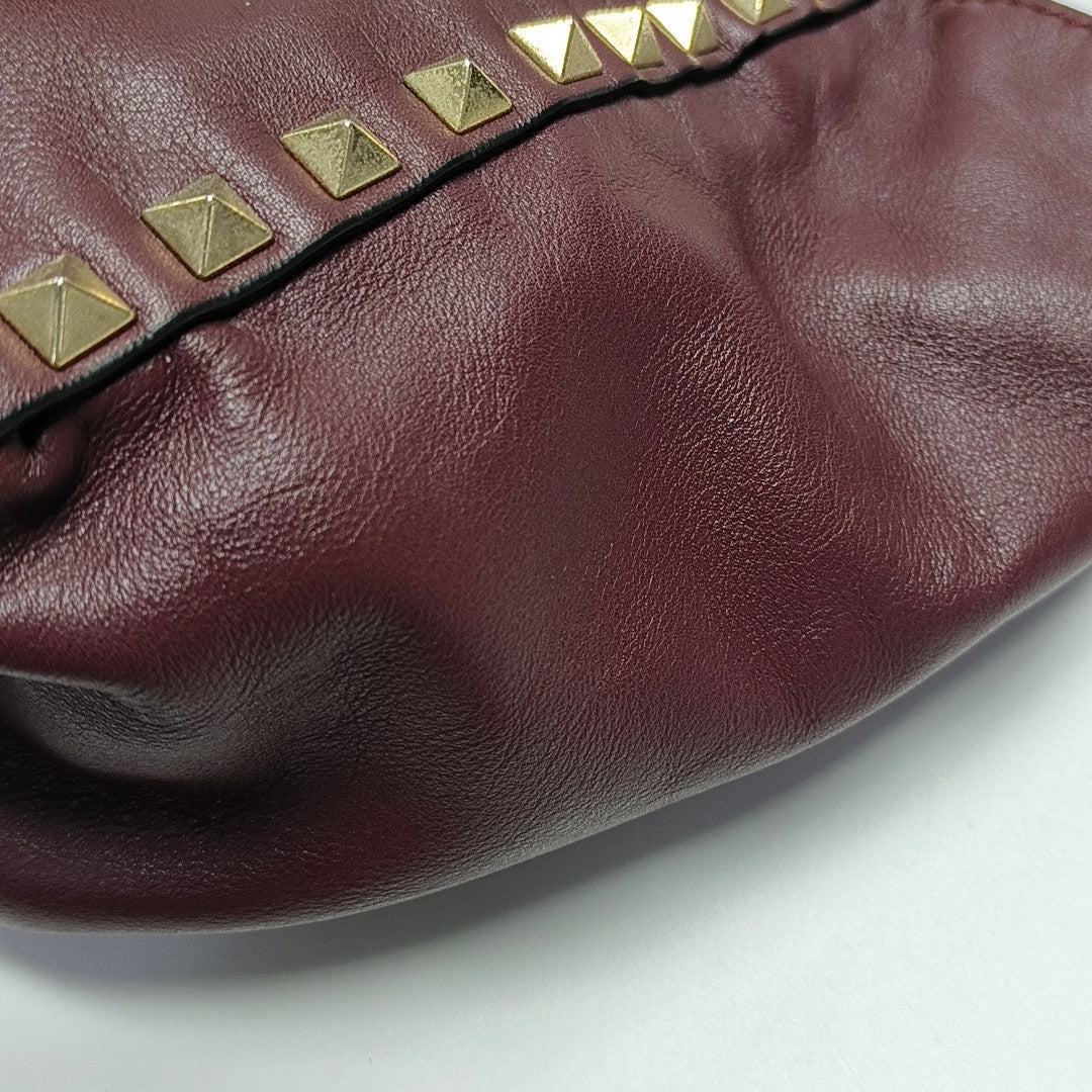 Rockstud Small Calfskin Red