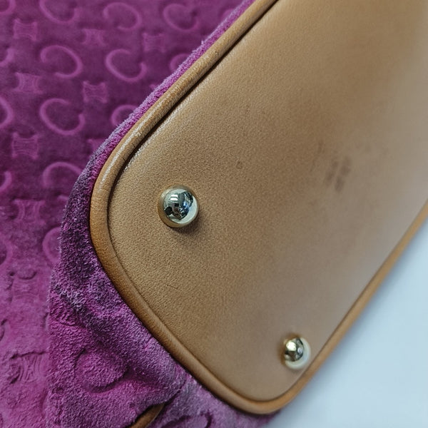 Suede Top Handle Bag Pink