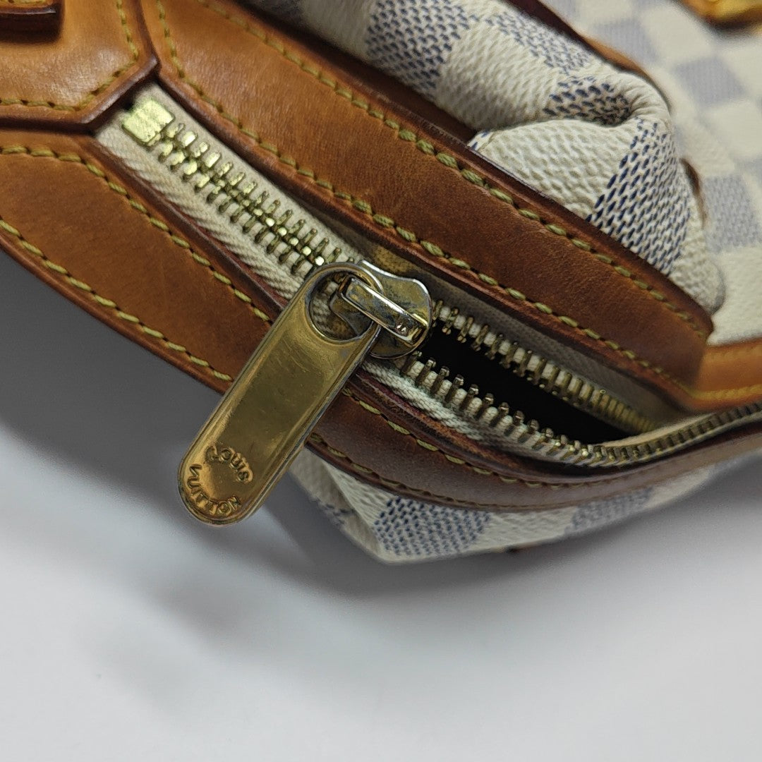 STRESA Damier Azur Coated Canvas White
