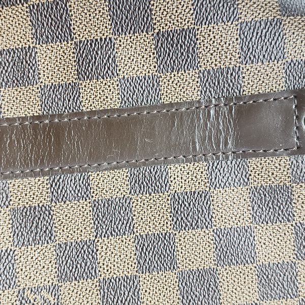 KEEPALL 55 Damier Ebene Coated Canvas Brown